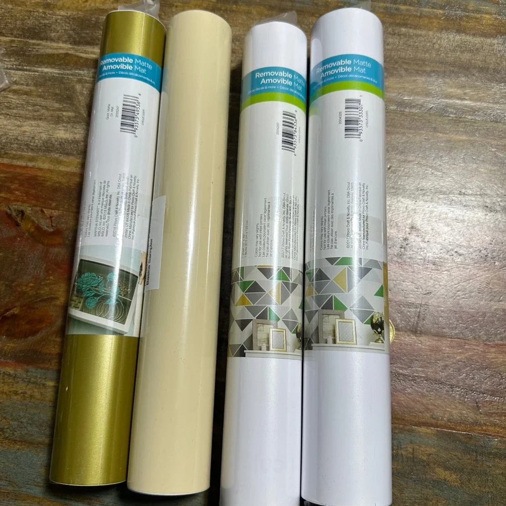 Cricut Premium Vinyl Bundle Martha Stewart Gold White Removable Permanent Matte